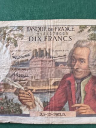 Billete 10 Francos Franceses 1963