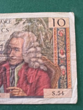 Billete 10 Francos Franceses 1963