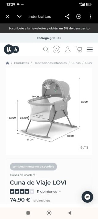 Cuna de viaje Kinderkraft Lovi