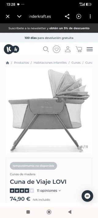 Cuna de viaje Kinderkraft Lovi