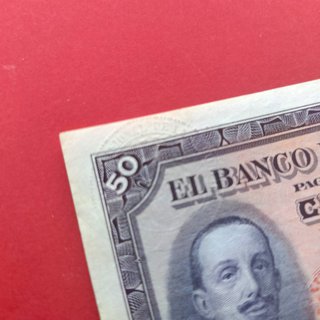 50 Pesetas 1927 Felipe II MBC Sello Seco