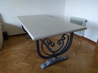 Mesa comedor forja y madera