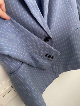 Blazer Stradivarius Raya Azul Talla XS