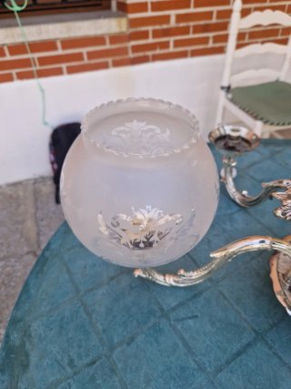 Lámpara antigua plateada- PRECIO NEGOCIABLE