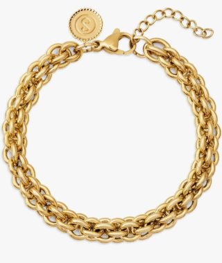 Pulsera de Acero Bañada en Oro