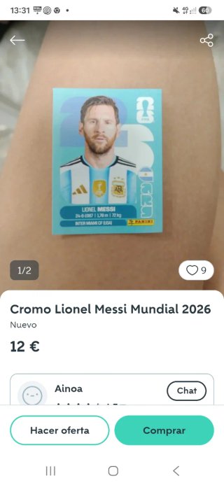 Cromo Lionel Messi Mundial 2026