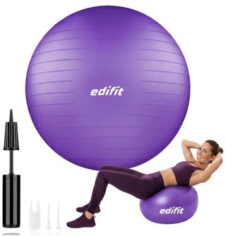 Pelota Yoga/Pilates Morada + Bomba