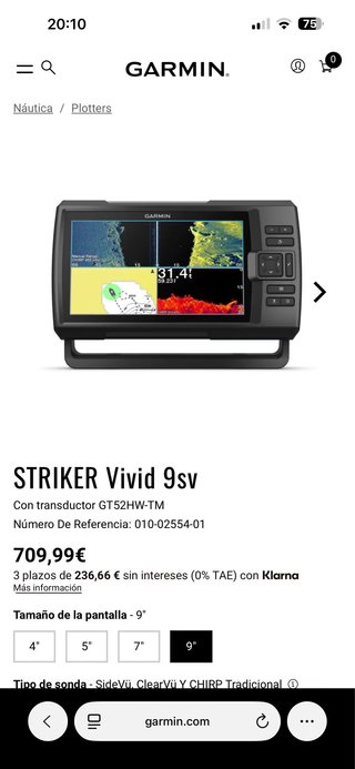 Sonda Garmin STRIKER Vivid 9sv