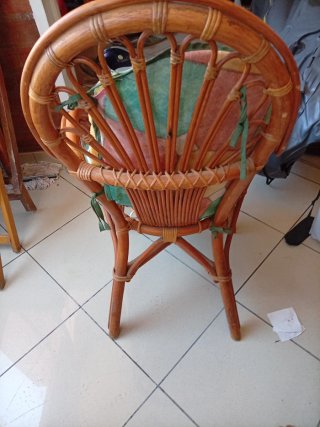 Sillas de terraza de ratán y tela