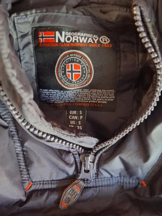 Abrigo Geographical Norway Negro con Capucha