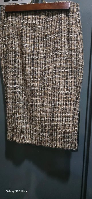 Chaqueta Zara Tweed con Cuello Pelo