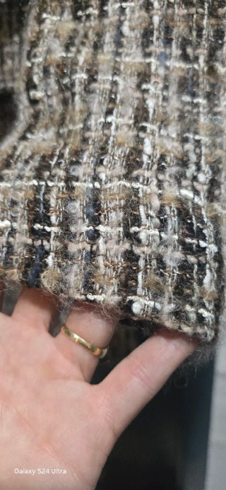 Chaqueta Zara Tweed con Cuello Pelo