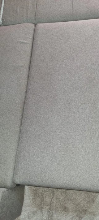 Sofá chaiselong beige/gris tela
