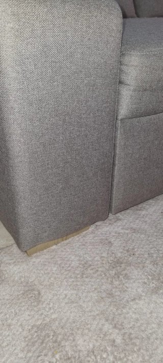 Sofá chaiselong beige/gris tela
