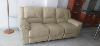 Sofá 3 plazas polipiel extensible (2 asientos)