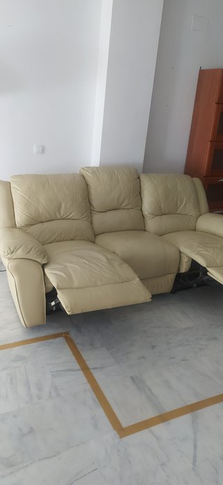 Sofá 3 plazas polipiel extensible (2 asientos)