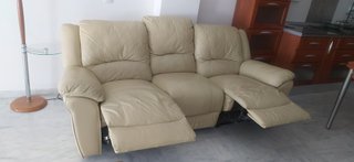 Sofá 3 plazas polipiel extensible (2 asientos)