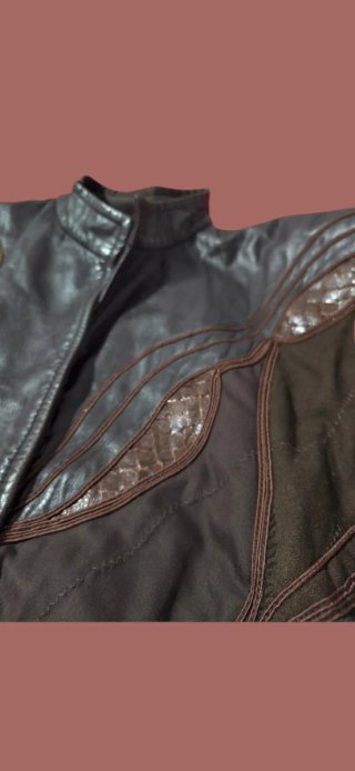 Chaqueta Vintage Patchwork Cuero y Tela