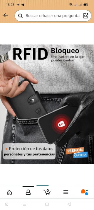 Cartera hombre protección RFID NUEVA