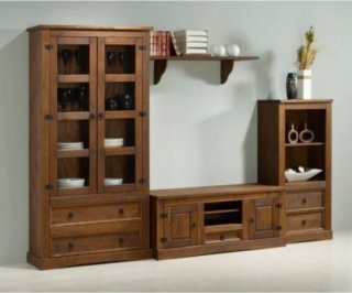 Mueble de salón rústico madera