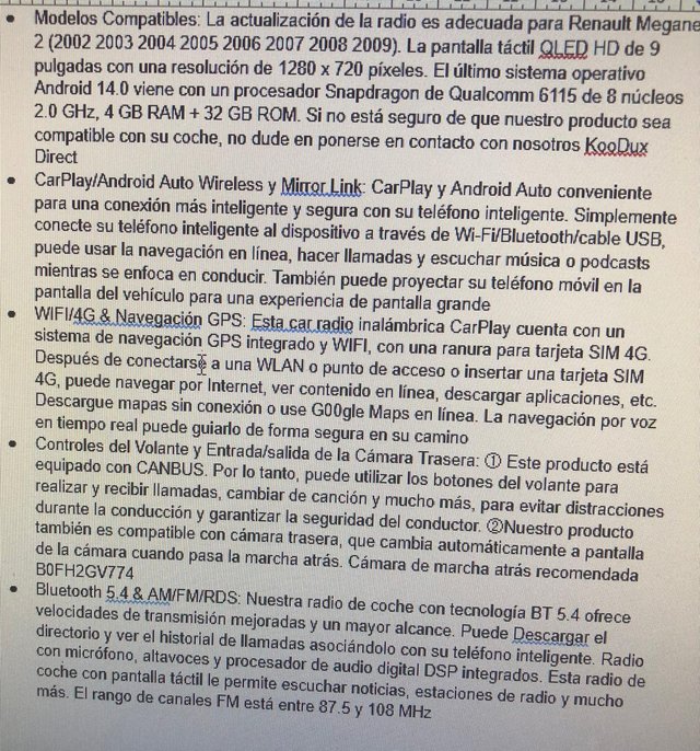 Android 14 Qualcomm 8 Núcleos Autoradio Renault