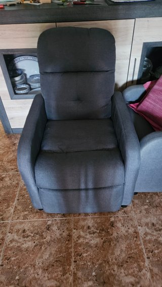 Sillón Reclinable Masaje Tela Gris