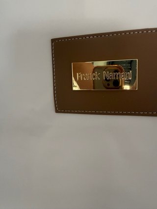 Bolso Franck Namani Piel Marrón y Dorado