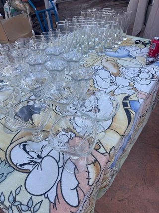 Juego 6 copas helado/horchata cristal