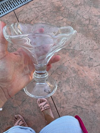 Juego 6 copas helado/horchata cristal