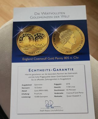 E Moneda Oro Isabel II 1/100 Oz Au 999.9.  2018