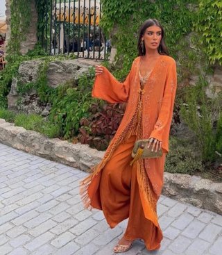 Kaftán Zara Naranja Talla L