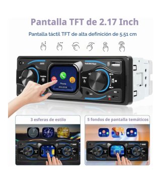 Radio Coche Pantalla Táctil Bluetooth 1 DIN