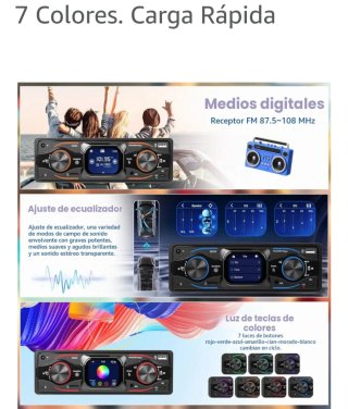 Radio Coche Pantalla Táctil Bluetooth 1 DIN