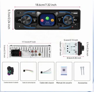 Radio Coche Pantalla Táctil Bluetooth 1 DIN