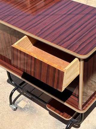 Mueble bar TV vintage madera y metal
