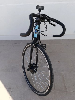 Bici Eléctrica Fixie Moma 250W 36V Azul
