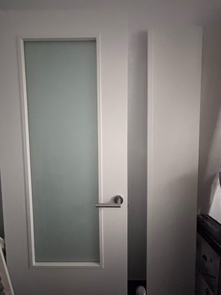Puerta doble madera con cristal