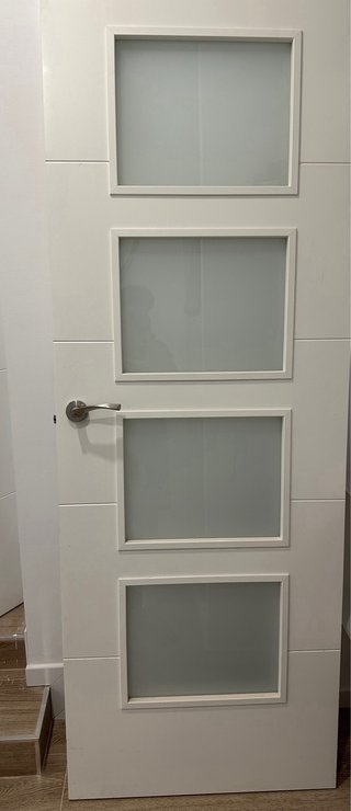 Puerta interior blanca con cristales