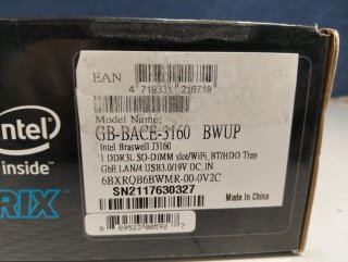 Mini PC Gigabyte GB-BACE-3160 J3160 1,6 GHz