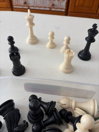 Set de ajedrez piezas blancas y negras