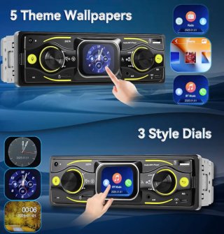 Radio Coche Pantalla Táctil Bluetooth 1DIN