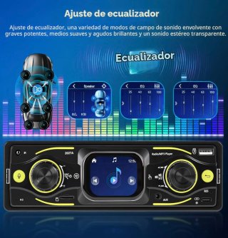 Radio Coche Pantalla Táctil Bluetooth 1DIN