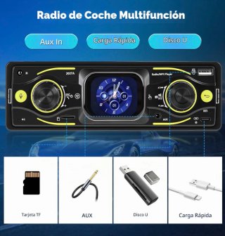 Radio Coche Pantalla Táctil Bluetooth 1DIN