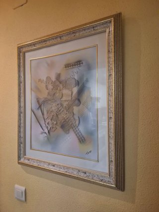 Cuadro Decorativo Beige y Dorado