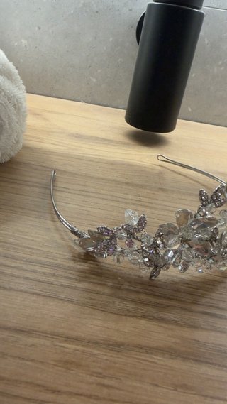Tiara Novia/Invitada Cristales Plata