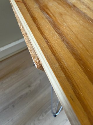 Mesa auxiliar madera y metal