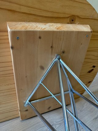 Mesa auxiliar madera y metal