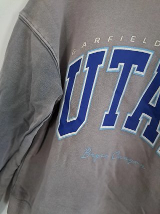 Sudadera gris con letras azules Talla S