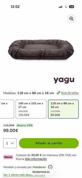 Cama grande para perros marrón