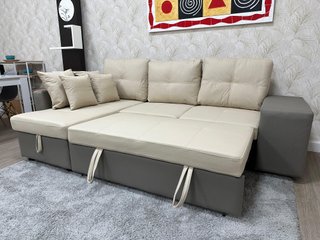 Sofá Cama Beige y Gris